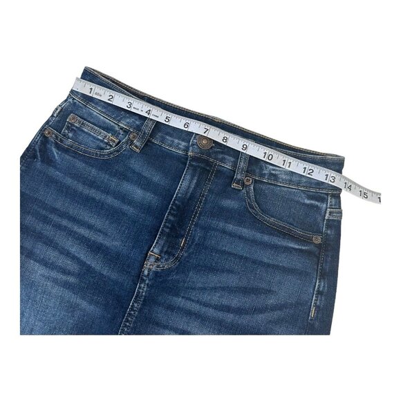 American Eagle Denim Skirt Womens 2 -Hi-Rise Mini N L Stretch Cut Off Distressed - Picture 7 of 11